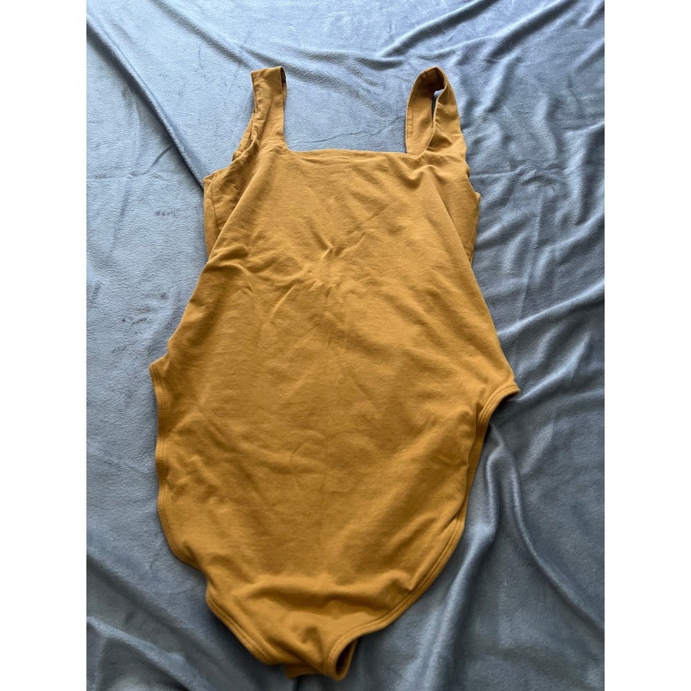 Old Navy Womens Square Neck Sleeveless Bodice Bodysuit Mustard Yellow Medium - Picture 8 of 8